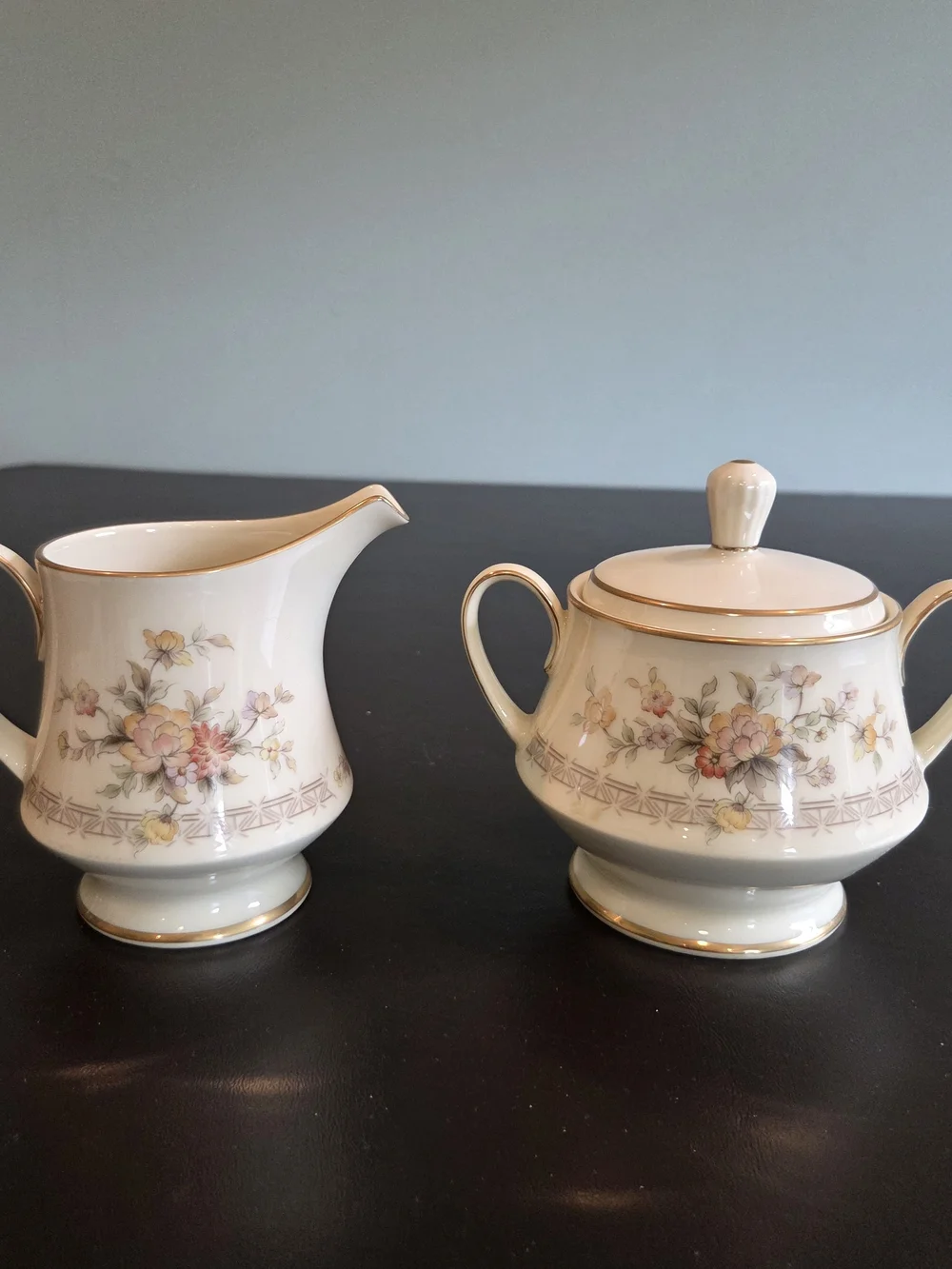 Noritake Westport Creamer & Sugar Bowl Set Pattern 8166 W83  Fine China Japan